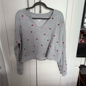 Colsie Heart Print Sweatshirt